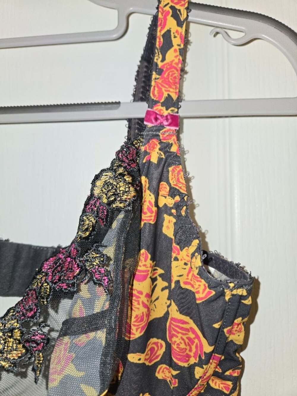 Freya Tattoo Underwire Balcony Bra 36FF UK 36H US Floral Lace AA4441 - Picture 3 of 5